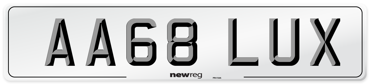 AA68 LUX Number Plate from New Reg